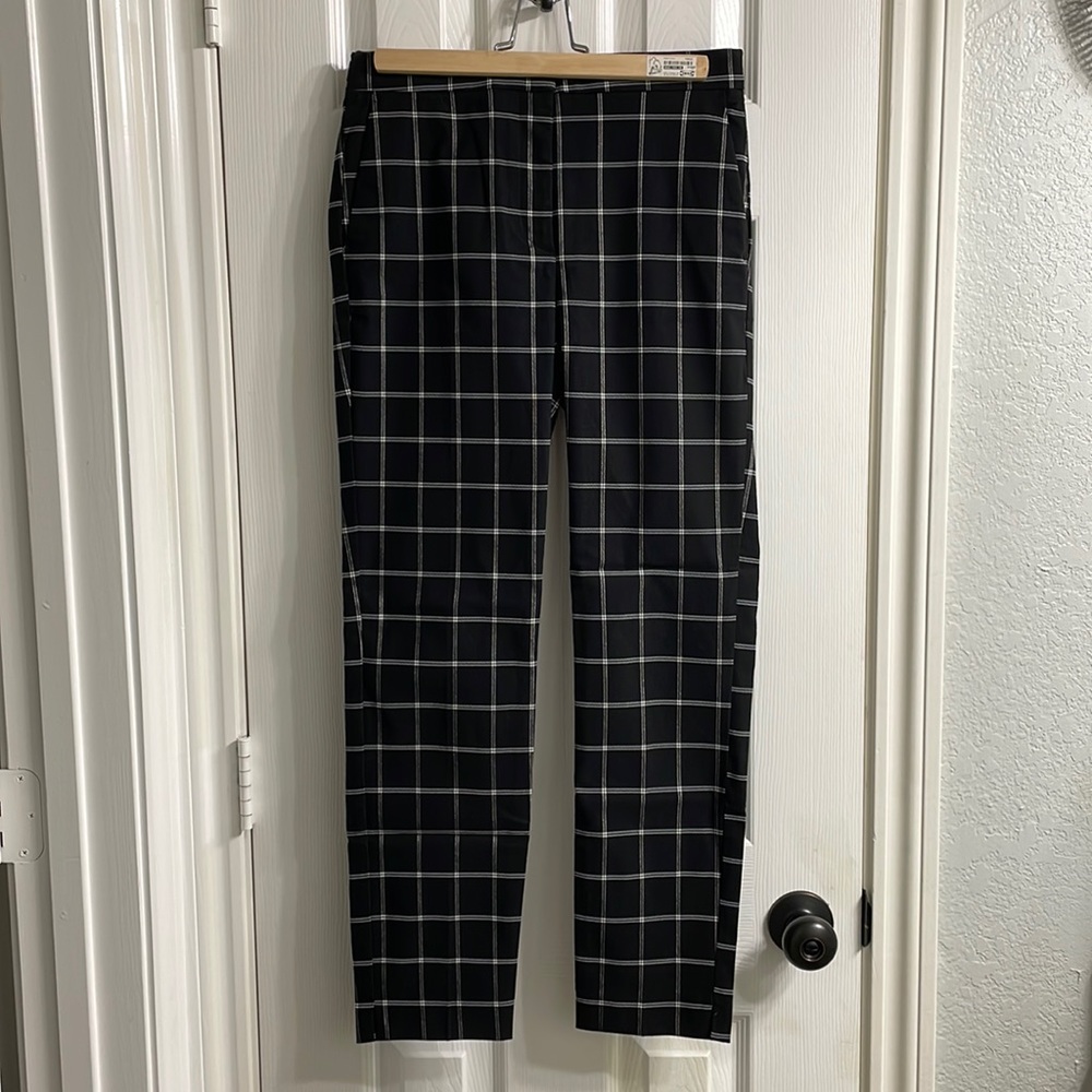 Black & white plaid pants